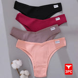 Cotton Brazilian Women's Panties V Waist G-String Underwear Women T Back Underpants Intimate Lingerie Women's