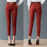 Lady Pencil Pants 2020 Women Fashion Work Wear Trousers Business Ladies Korean Style Female Black Navy blue White