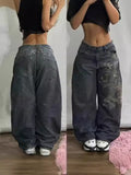 Sales Of New Loose Jeans Embroidered Hip Hop Casual Jeans High Street Men's High Waist Hip