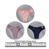 3PCS/Set Women's Panties Cotton Brazilian Underwear Women Sexy V Waist Women's Thong Female Underpants Intimate