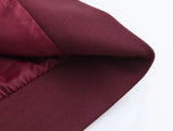 Burgundy Solid Baseball Jacket- Outfit