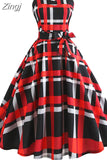 Print Halter Strapless Women Dress Summer Sexy Backless Party Dresses Ladies Elegant Vintage Rockabilly