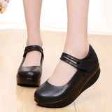 Head Shallow Mouth National Wind Shake Shoes Slope And Waterproof Table Women's Shoes Thick-Soled Loose Pastry Shoes Magic Stick Comfortable Single
