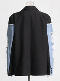 Temperament Commuter Wind 2025 Autumn New Fashion Jeans Stitching Hand Worn Design Suit Jacket