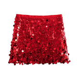 Winter New Sexy A-Line Skirt High Purse Hip Sequin Mini Skirt Female