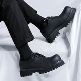 Zingj Head Derby Shoes Platform Increased Casual Leather Shoes 2023 Autumn And Winter New Daily Commuting Single Shoes