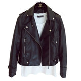Spring-Autumn Dress New Body-Repair Collar Leather Women's Short Coat Women's Pu Jacket Korean Version Of Locomotive Clothing Women's