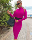 Bandage Dress 2022 Autumn Winter Long Sleeve Bandage Dress Bodycon Women Hot Pink Sexy Party Dress Evening Club