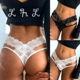 Women Bandage Hollow Out Lace Thong Panties Lingerie T back Lingerie Soft Comfortable Bowknot Underwear Gift