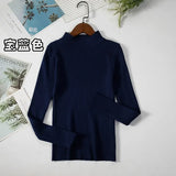 Women Turtleneck Sweater Casual Long Sleeve Korean Harajuku Slim Knitted Pullover Vintage Solid Skinny Jumper Elegant Tops