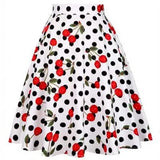Floral Print 60s 50s Retro Vintage Skirt Rockabilly High Waist Big Swing Pinup Skater Harajuku A Line Midi Women's