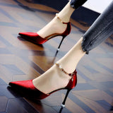 Women's One-Word Buckle With The New French Temperament Fairy Tip Hollow Single Shoe In The Spring Of