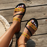Zingj Slippers Female 2024 Summer Light Wear National Wind Embroidery Fashion Leisure Large Size