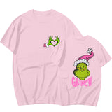 High Street Style Trend Summer Lovers Wear Green Printed Round-Neck Short-Sleeved Shirt T-Shirt