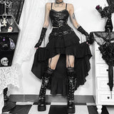 Summer 2024 New Hot Girls Dragging Skirt Dark Wind Retro Irregular Half