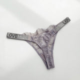 Style Sexy Thong Women's Diamond Underwear Sexy Lace Panties Low Waist Seamless Transparent G-String Female