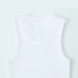 New Stretch Ribs Simple Sleeveless Collar