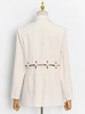 Zingj Women's Wear Autumn 2024 New Woven Stitching Hollow Out Light Luxury Style Short Suit