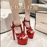Zingj Waterproof Platform 2023 Summer And Autumn Fashion New Hollow Out Thin Heel Ultra High Heel Casual Fashion Sandals Women's Singles