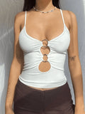 O Ring Cutout Crop Cami Top- Outfit