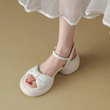 2025 Summer One Word With Waterproof Platform Platform Roman Sandals Women's