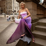 Purple Gradient Spaghetti Strap Maxi Dress- Outfit