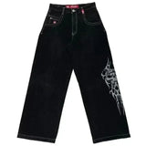 Zingj Y2K Baggy Jeans Men's Pattern Hip-Hop Street Harajuku Men's Wide-Legged Pants 211-0-Outfit