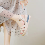 Zingj Thick-Soled Sandals Women's Summer 2023 New Muffin Shoes Fashionable High-Heel Large-Size Women's Shoes