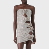 Dress Women 2025 Spring And Summer New Fashion Hottie Sexy Empty Flower Drilled