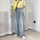 Women Jeans 2022 New Loose Colorful Wide Leg Brown High Waist Straight Pants Women's Casual Pants Denim Femme