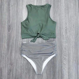 New Sexy High Waist Bikini Swimwear Women Swimsuit Push Up Biquini Bathing Suit High Neck Bikinis Women Summer Beach