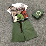 summer 2 pieces suits girl print chiffon blouse shirt women tops + shorts set Women two piece set tracksuit With