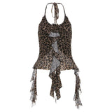 2024 Summer New Women's Hottie To Build Street Fashion Hanging Neck Sexy Bare Waist Vest