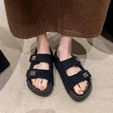 Version Of Thick Bottom Slippers Women Wear 2025 Summer New Seaside Beach Cool Slippers Casual