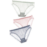 Women Sexy Panties Lace Underpants Low-waist Panties Mesh See Through Perspective Briefs Female Fashion Underwear