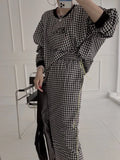Women Tracksuit Hoodies 2 Piece Sets Chic Pullover Loose Casual Sweatershirt & High Waist Split Skirt Suit