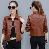 Leather Jackets and Coats Women 2019 Autumn Female Jaqueta Feminina Casual Long Sleeve Single Breasted Woman Jacket