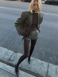 2024 Autumn / Winter Fashion New Style Commuter Women's Plaid Suit Texture Coat-Outfit