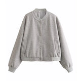 Women's Clothing 2025 Autumn And Winter New Women's Leisure Long-Sleeved Soft Short Bomber Jacket