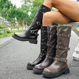 Trouser Boots Women 2025 Thin Thick Bottom Punk Wind But Knee Boots High-Sleeches Knight