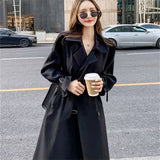 Women's Long-Term 2025 Spring And Autumn New Korean Version Of Large-Size Small Man Popular British Wind Coat Over The Knee