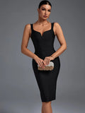 Bandage Dress Black Bodycon Dress Evening Party Elegant Sexy Spaghett Strap Birthday Club Outfit 2022 Summer New
