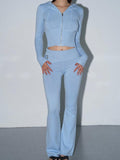 Knitted Hooded Two Pieces-Outfit