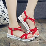 Asia's New Bohemian Thick-Soled Sandals Women's Velvet Water Drill Tight With Beach Cool Slippers
