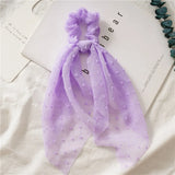 Chiffon Ribbon Hair Scrunchies Hair Ties Rope Women Elastic Hair Bands Scarf Ponytail Holder Girls Hair Accessories