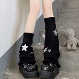 Zingj Y2k Subculture Jk Socks Female Black Long Leg Socks Knit Socks Set Star Leg Set Hot Girl Heap Pile Tide-Outfit
