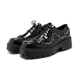 Zingj British Wind Thick Bottom Derby Profile Picture Black Male Business Casual Leather Shoes Retro Patent Leather