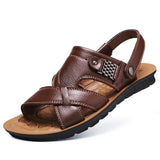 Sandals Summer Leather Sandals Classic Men Shoes Slippers Breatable Men Roman Outdoor Walking Footwear Big Size 48
