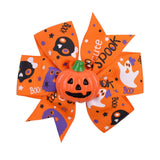 inchs Halloween Decoration Grosgrain Ribbon Hair Bows For Baby Girls Ghost Pumpkin Pinwheel Hair Clips Hair