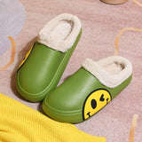 FUNKY 2021 Winter Women's Shoes EVA Faux Fur Non-slip Sole Fleece Sock Smiley Face Slipper Shoes For Women Couple